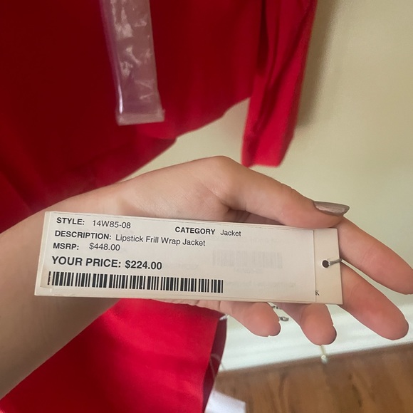 VINTAGE Lipstick Frill Wrap Jacket Blouse - Picture 5 of 8